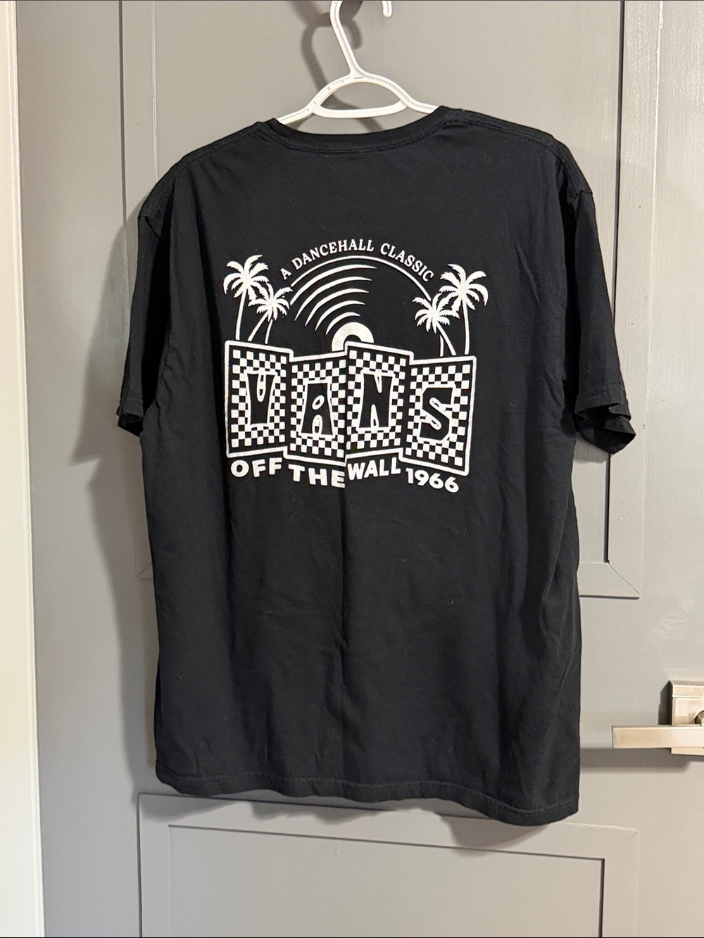 Vans Black Tee with White Checkerback Graphic